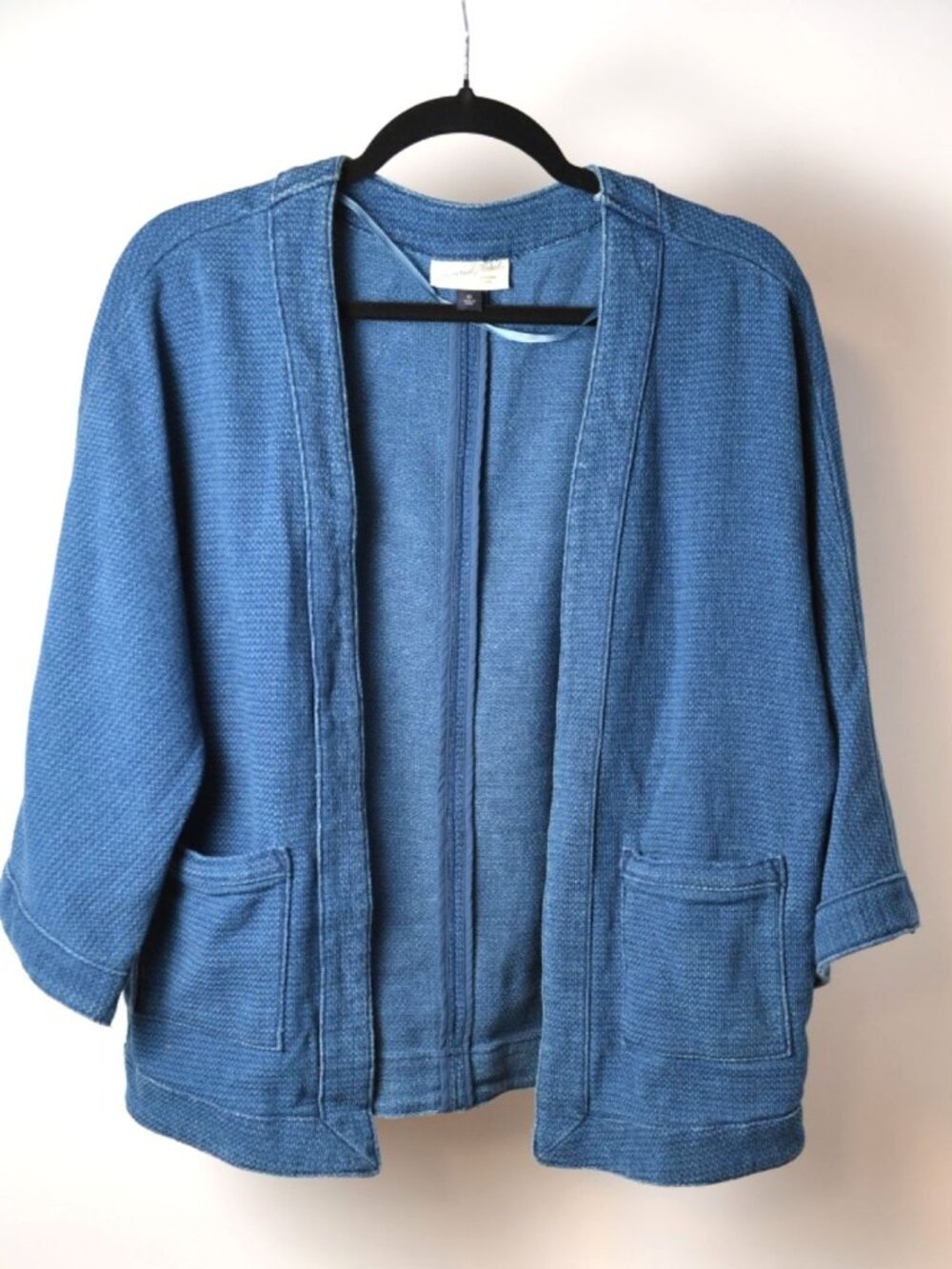 Universal Thread Indigo Blue Open Cardigan Longsleeve Top 100% Cotton Size XS
